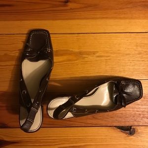 Joan & David Brown Leather Sling Back, GUC, 8